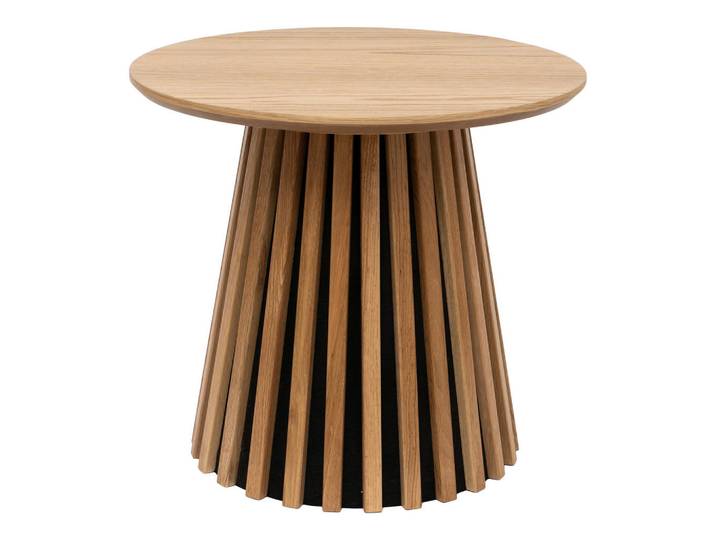 Beistelltisch Osaka, Eiche, Holz, Eiche, furniert, rund, konisch, 45x50x50 cm, Holzmöbel, Holztische, Beistelltische Holz