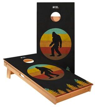 Skip's Garage Retro Sasquatch Cornhole Boards