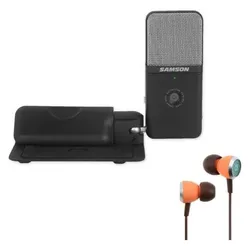Samson Mikrofon Go Mic Video USB Mikrofon mit Kamera und In-Ear-Hörer, Mikrofon