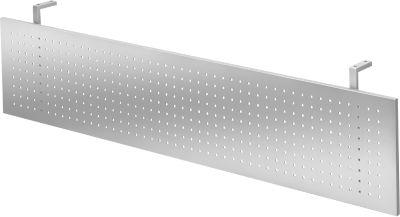 Sichtblende für Schreibtische, Metall, gelocht, silberfarben einbrennlackiert, B 1600 mm