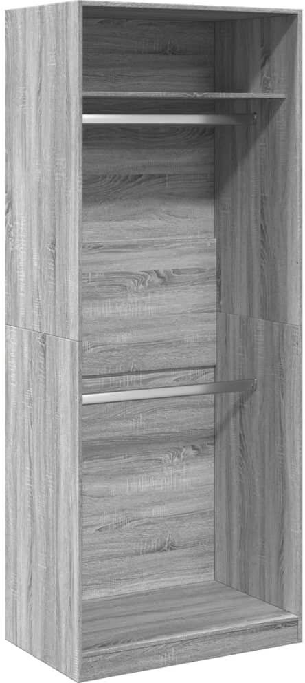 Latitude Run Artressia Manufactured Wood Wardrobe Grey Sonoma 80 x 50 x 200 cm