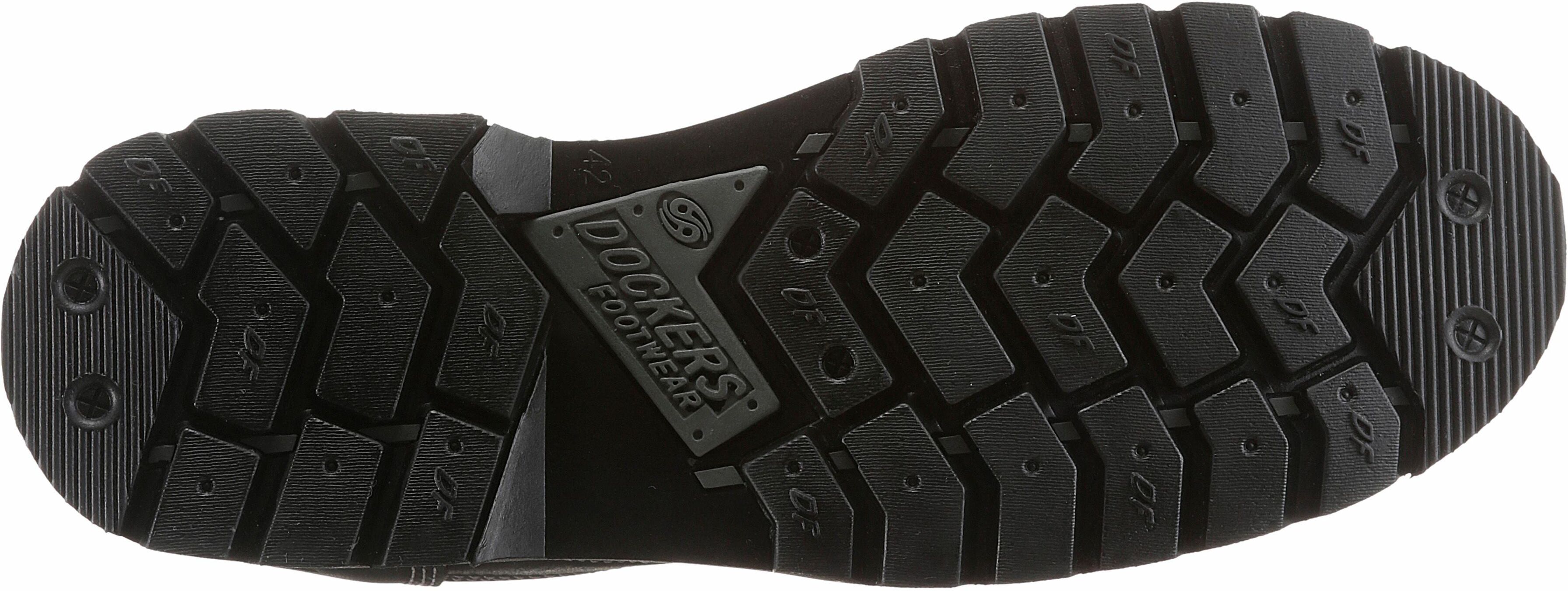 Schnürschuh DOCKERS BY GERLI, Herren, Gr. 41, schwarz, Leder, Basic, Schuhe Schnürschuh, Trekkingschuh, Trachtenschuh mit Kontrast-Rahmennaht schwarz 41