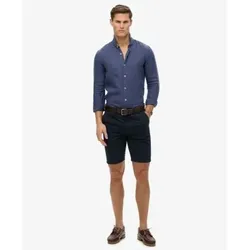 Superdry für Herren. M4011054A Hemd Vacation marineblau (L), Lässig, Leinen, Langarm