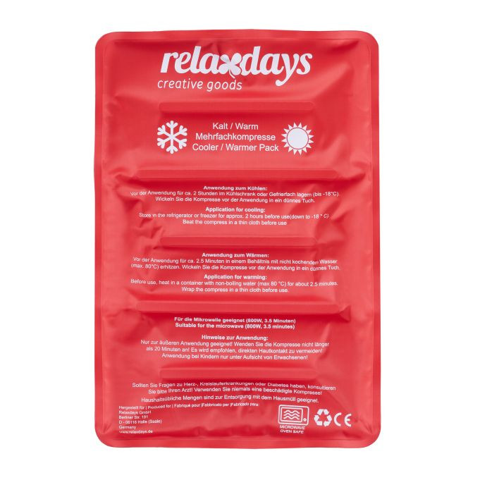 Relaxdays Herbruikbaar Hot-Cold Pack met Gelvulling, Rood/Wit, 25 x 36 cm