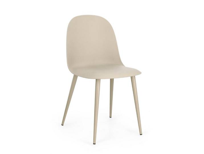 Feeling4Home Stuhl Ella 4er-Set aus Kunststoff, Beige