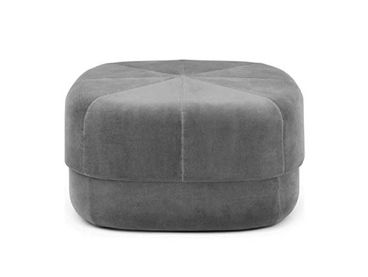 IXMLDAXD Der Stuhl, Soft Velvet Round Ottoman - Orange Padded Coffee Table Footstool for Living Room & Bedroom Extra Seating(Dark Gray,65x65x36cm(26x26x14inch))