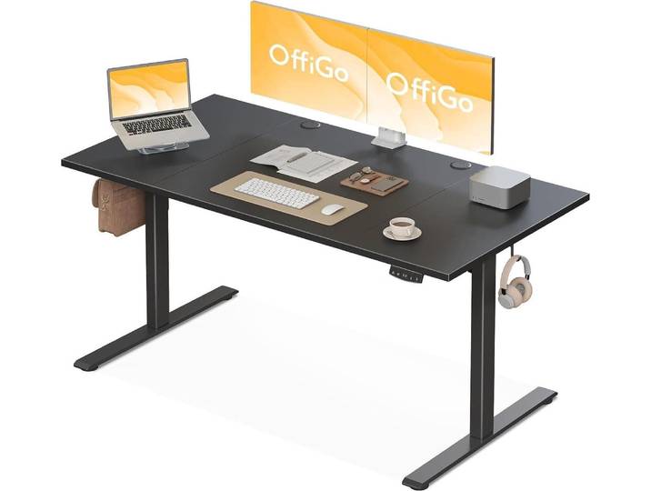 Höhenverstellbarer Schreibtisch 160 cm Elektrisch Ergonomisch Memory-Funktion Gaming Schwarz