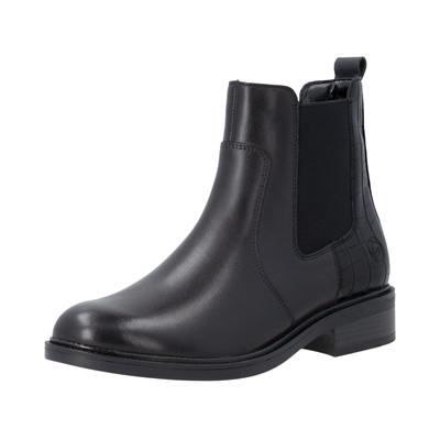 Chelseaboots REMONTE, Damen, Gr. 38, Textil, schwarz, Leder, Lederimitat, Basic, Schuhe Chelseaboots, Stiefelette, Business-Boots mit Stretch, Blockabsatz