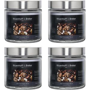 Ritzenhoff&Breker Vorratsglas Vio mit Metalldeckel, 0,7 Liter, rund, luftdicht, Set, 4 Stück
