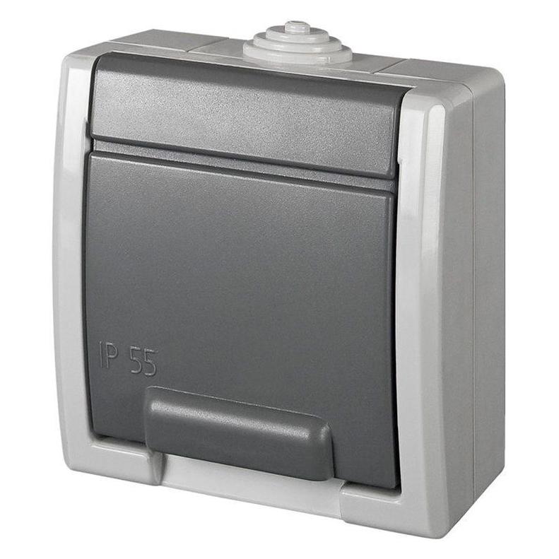 Elektro-Plast PLUG SOCKET AQUANT 1244-10 GREY (1244-10)