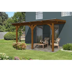 Skan Holz Terrassenüberdachung Rimini 434x300 nussbau maus Douglasie