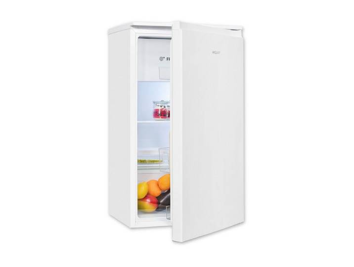 exquisit Kühlschrank KS5117-3-010E, 85 cm hoch, 48 cm breit, 82 Liter, Freistehend, 3-Sterne-Gefrieren, Türanschlag wechselbar
