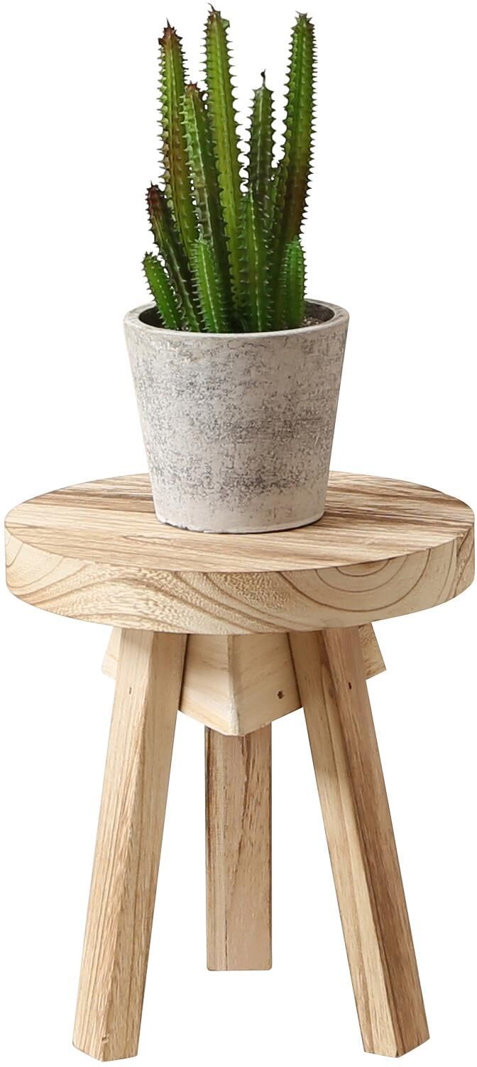 Hocker ESMÉE "Dekohocker rund aus Holz", braun, B:18cm H:21cm T:18cm, Hocker, Hocker braun B/H/T: 18cm x 21cm x 18cm