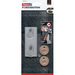 tesa Handtuchhaken Powerbutton Classic Doppelhaken silber