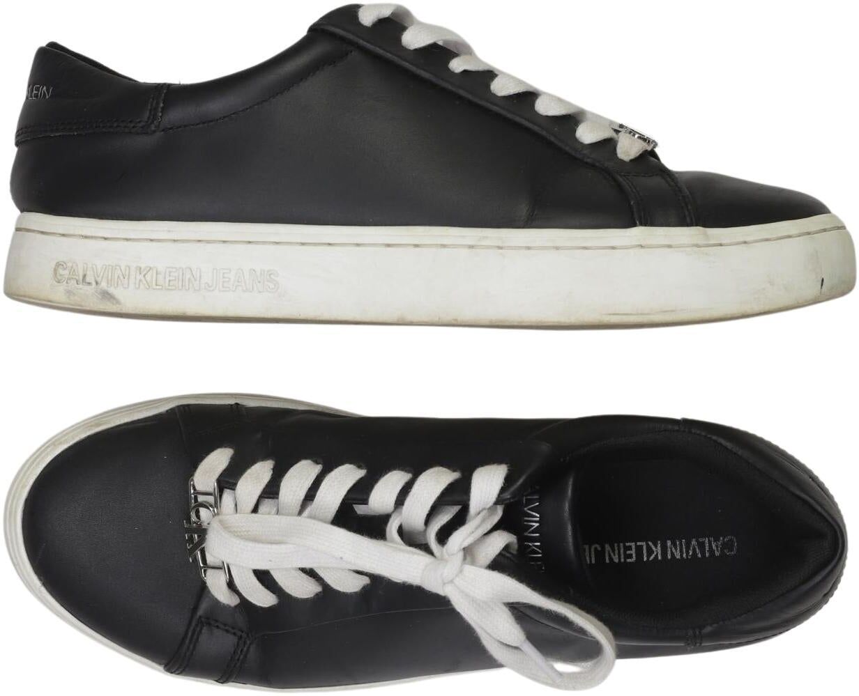 Calvin Klein Jeans Damen Sneaker, Schwarz, Gr. EU 39, Leder - Second Hand