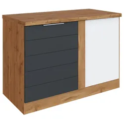 Eckunterschrank Florenz ca. 120 cm Grau/Eiche
