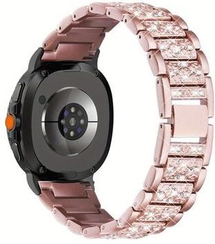 Everyday Crate Samsung Galaxy Watch8 Classic Diamond Metal Watch Band Luxury Stainless Steel Watch Strap rose Pink