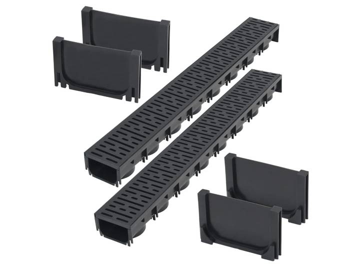 Caniveau De Drainage 2 Pcs Plastique 2 M Vidaxl