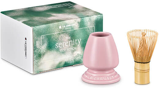 Le Creuset Stoneware Serenity Matte Sugar Pink Matcha Whisk & Stand