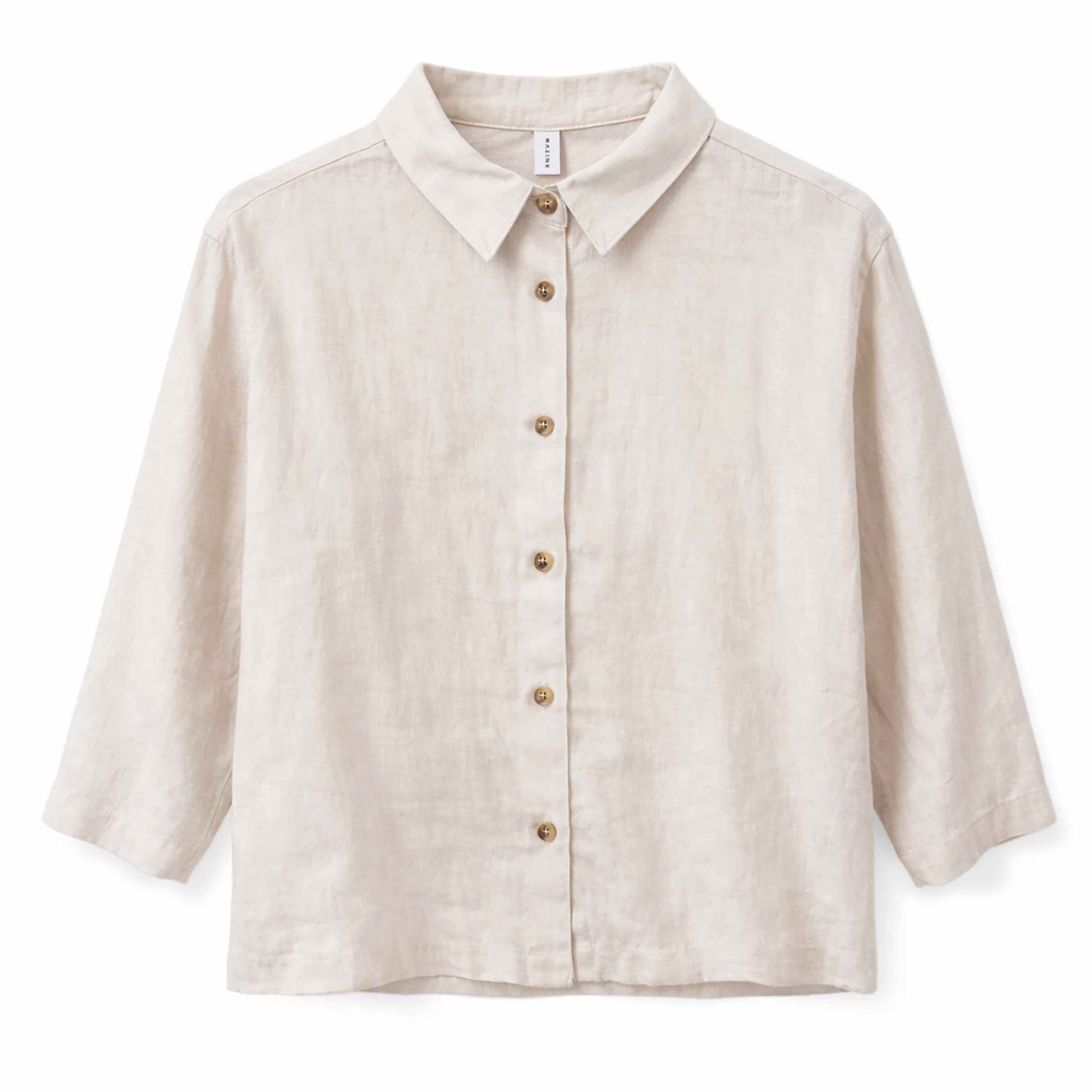 Mazine 3/4 Sleeve Linen Damen Blusen beige Größe M Lifestyle Hautfreundlich