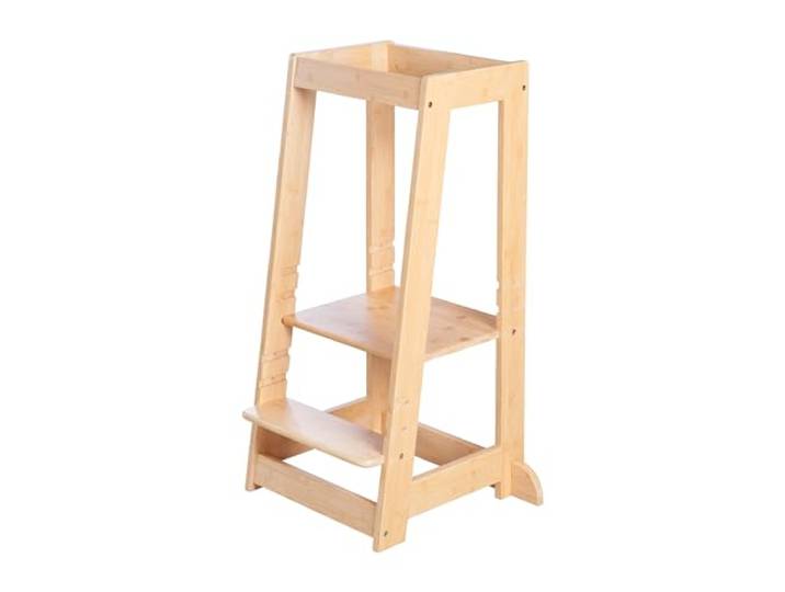 roba Montessori Lernturm aus FSC-zertifiziertem Bambus – 3-Fach höhenverstellbarer Küchenhelfer für Kinder – bis 80 kg – Natur