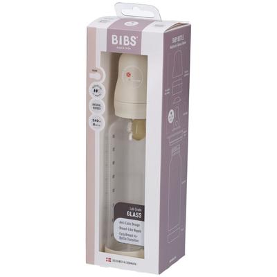 Bibs Zuigfles Glas 240ml Complete Set Ivory 1 St Flaschen
