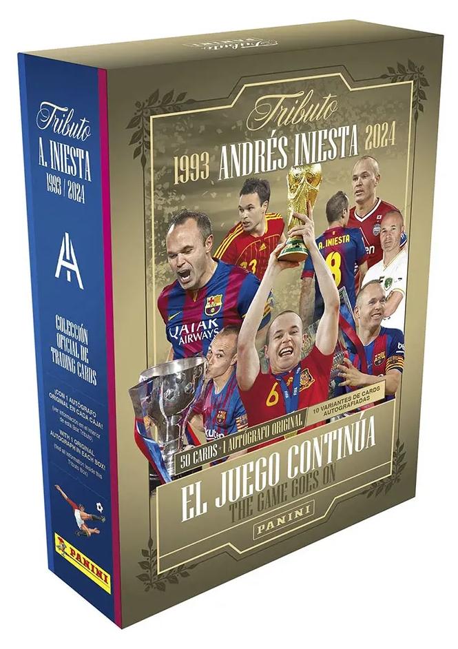 TRIBUTO Andrés Iniesta Box - Panini Collection | 50 cards + ORIGINAL AUTOGRAPH