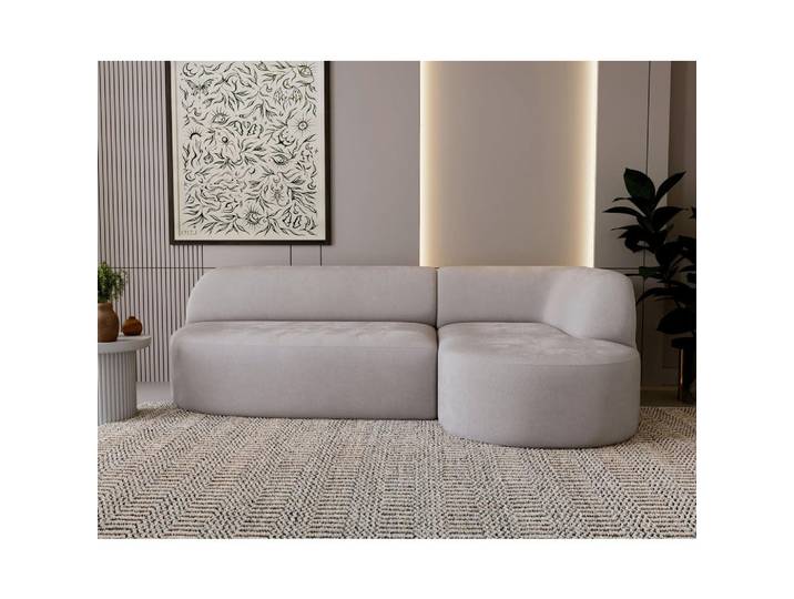 Livetastic Ecksofa Leila, Hellgrau, Kunststoff, 3-Sitzer, 218x156 cm, Rücken echt, Wohnzimmer, Sofas & Couches, Wohnlandschaften