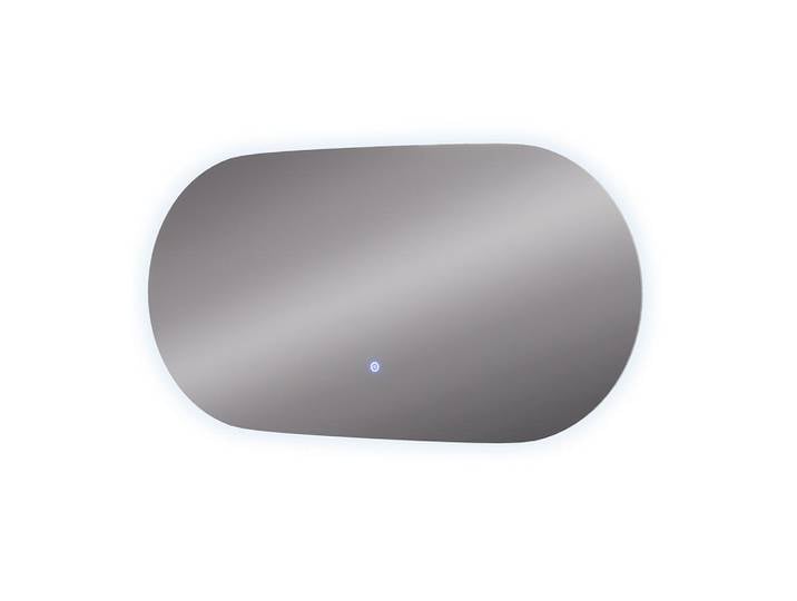 Vicco Badezimmerspiegel Miral Glas 100 x 50 cm mit Backlight Beleuchtung, Transparent, Oval, 100x50x2.8 cm, Badezimmer, Badezimmerspiegel, Badspiegel