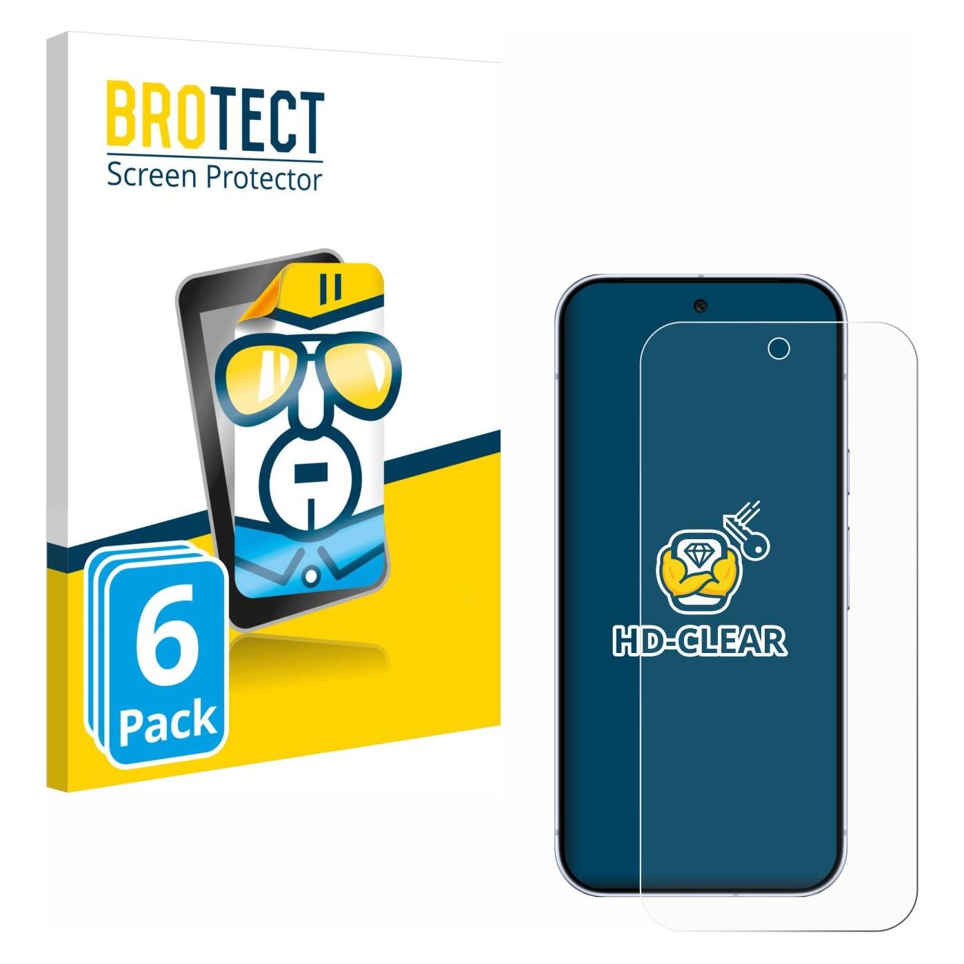 Brotect Schutzfolie für Google Pixel 10 Pro Displayschutz Displayschutzfolie Folie Klar Transparent (6 Stk., Google Pixel 10 Pro) (4259853)
