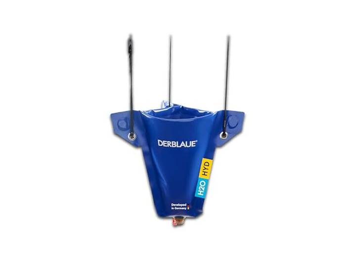 DERBLAUE® biegsame Flex-Trichter, 3/4 Zoll Anschluss, Magnete & Aufhängösen zum Befüllen & Entleeren von Flüssigkeiten, formbare Seiten, 3 Laschen mit Magneten & Ösen, Verschlusskappe, ¾ Zoll Anschluss