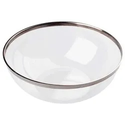 MONOUSO - Plastikschüssel PS Glasklar Hart Silber 1500ml (40 Stück)