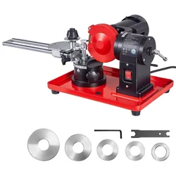 VEVOR 370W Sägeblattschärfgerät, 2890 U/min Kreissägeblattschleifer mit 125 mm Schleifscheibe, Elektr. Schärfmaschine mit Einstellwinkel für 80-700 mm Sägeblätter, Blattschärfer für Holzbearbeitung