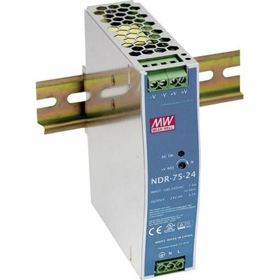 MEAN WELL NDR-75-12 Hutschienen-Netzteil (DIN-Rail) 12 V/DC 6.3 A 75 W Anzahl Ausgänge:1 x Inhalt 1 St.