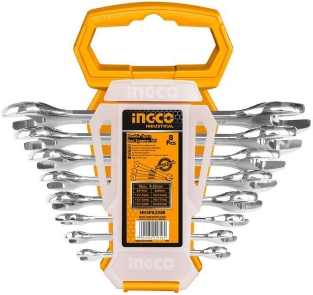 ingco Assortimento di 8 Chiavi a Forchetta Doppia