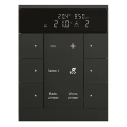 Busch-Jaeger HVAC/CO2-Gerät 6-fach, BE, schwarz, matt SBC/U6.0.11-885