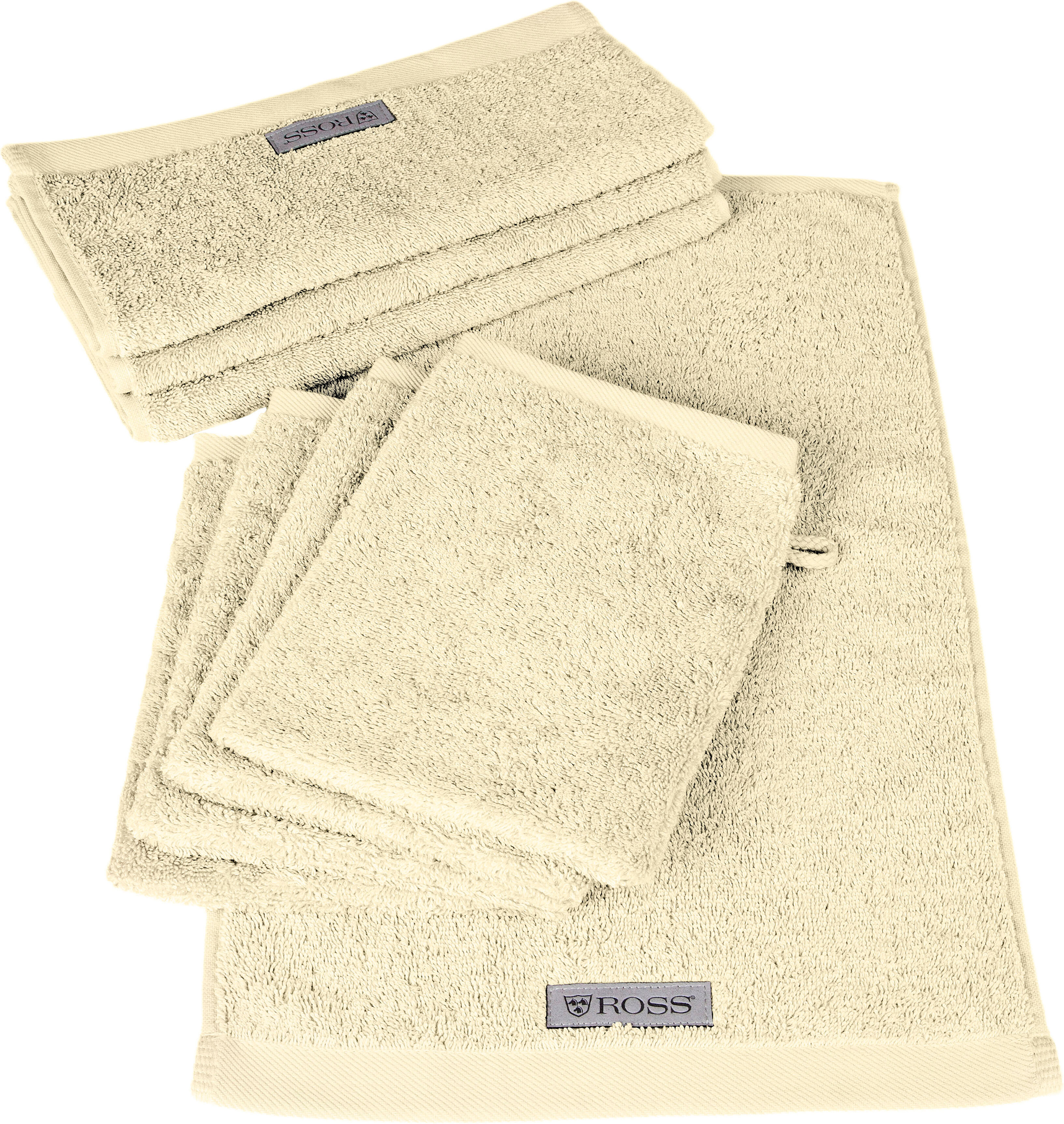 Handtuch Set ROSS "Sinfonie", beige (natur), Obermaterial: 100% Baumwolle, Handtuch-Sets, Handtuch Set, beinhaltet Gästetücher und Waschhandschuhe natur Einheitsgröße
