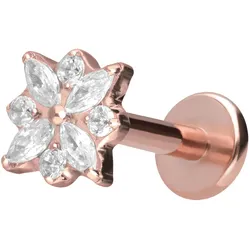 Titan Labret mit Innengewinde KRISTALLBLUME