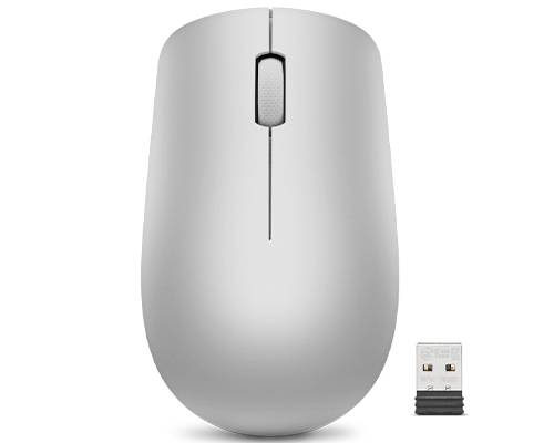 Lenovo 530 Maus Kabellos Optisch Grau, Platin 3 Tasten 1200 dpi