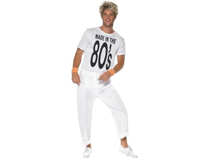 Smiffys Made in 80s Costume, White