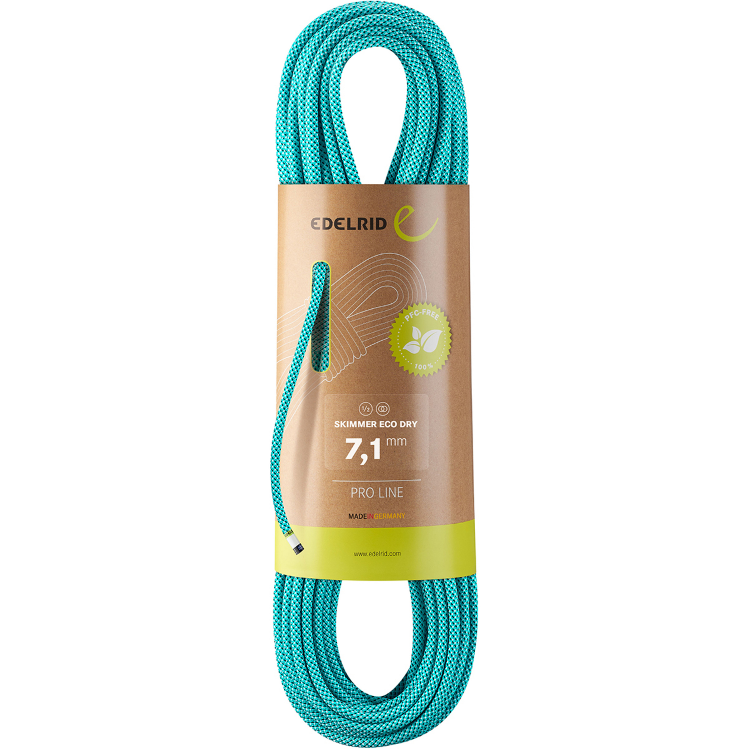 Edelrid SkimmerDry 7,1mm Halbseil Kletterseile weiss Größe 60M Alpinklettern | Eisklettern