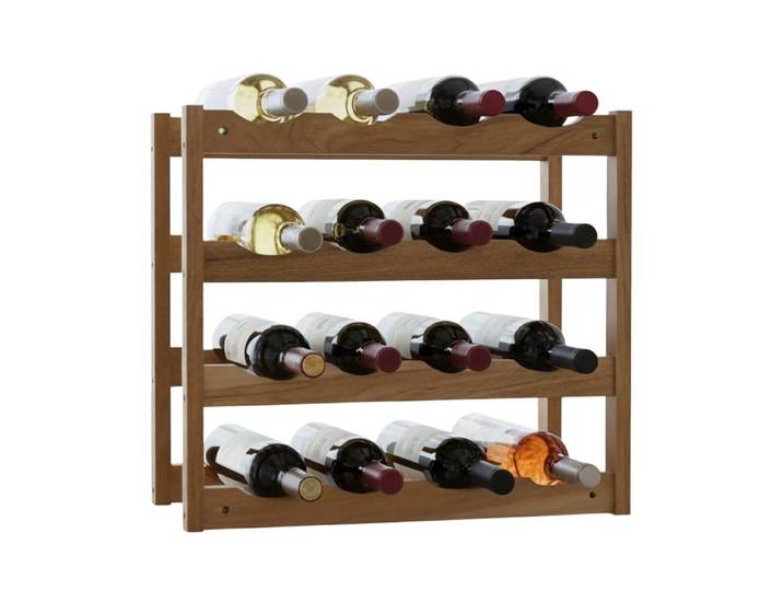 Relaxdays Weinregal aus Walnuss für 16 Flaschen