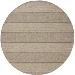 benuta Nest In- & Outdoor-Teppich Naoto Beige ø 200 cm - Teppich für Balkon, Terrasse & Garten