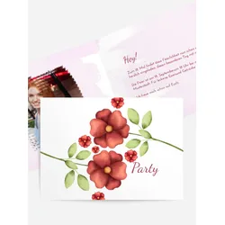 Geburtstagseinladung selbst gestalten mit Spruch und Fotos im Onlinedesigner bei Meine-Kartenmanufaktur.de