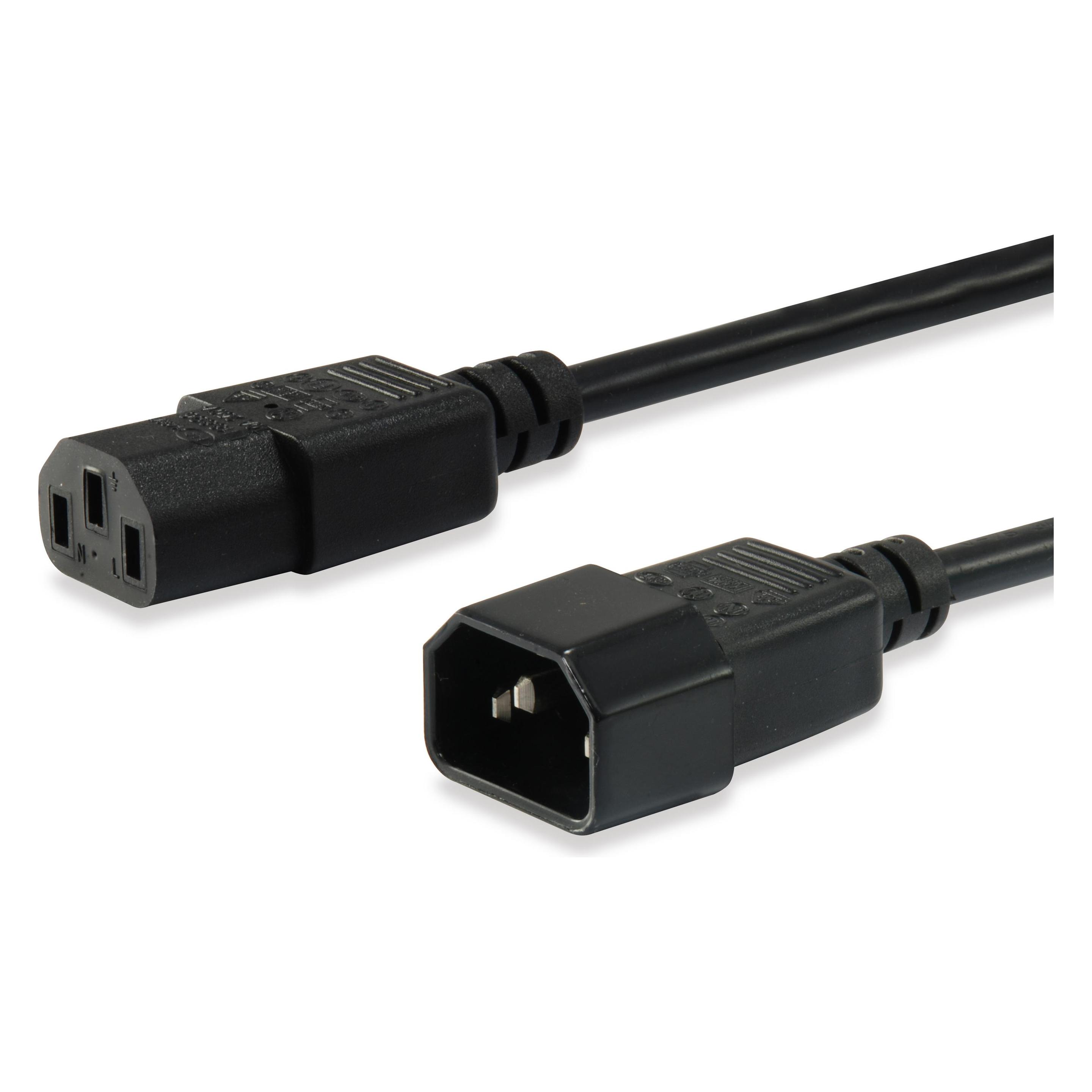 equip Kaltgeräteverl.-Kabel IEC C14 -> IEC C13 St/Bu 3m sw (3 m) (112101)