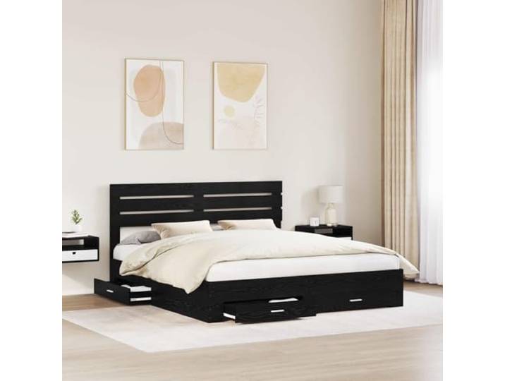 SKTQYQO Boxspringbett mit Kopfteil und Schublade Mehrschichtiges Holz, modernes Design, Metallgriffe, Montage erforderlich
