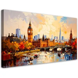 LEINWANDBILD Panorama von London Big Ben 80x40cm
