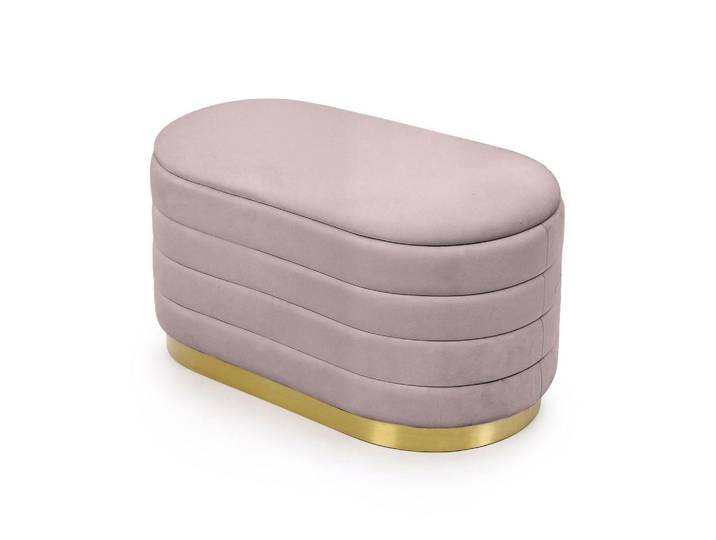 Raumhirsch Furniture Polsterbank mi Stauraum Rosa, Oval, 80x42x42 cm, Wohnzimmer, Sessel, Hocker & Hockerbänke, Sitzhocker