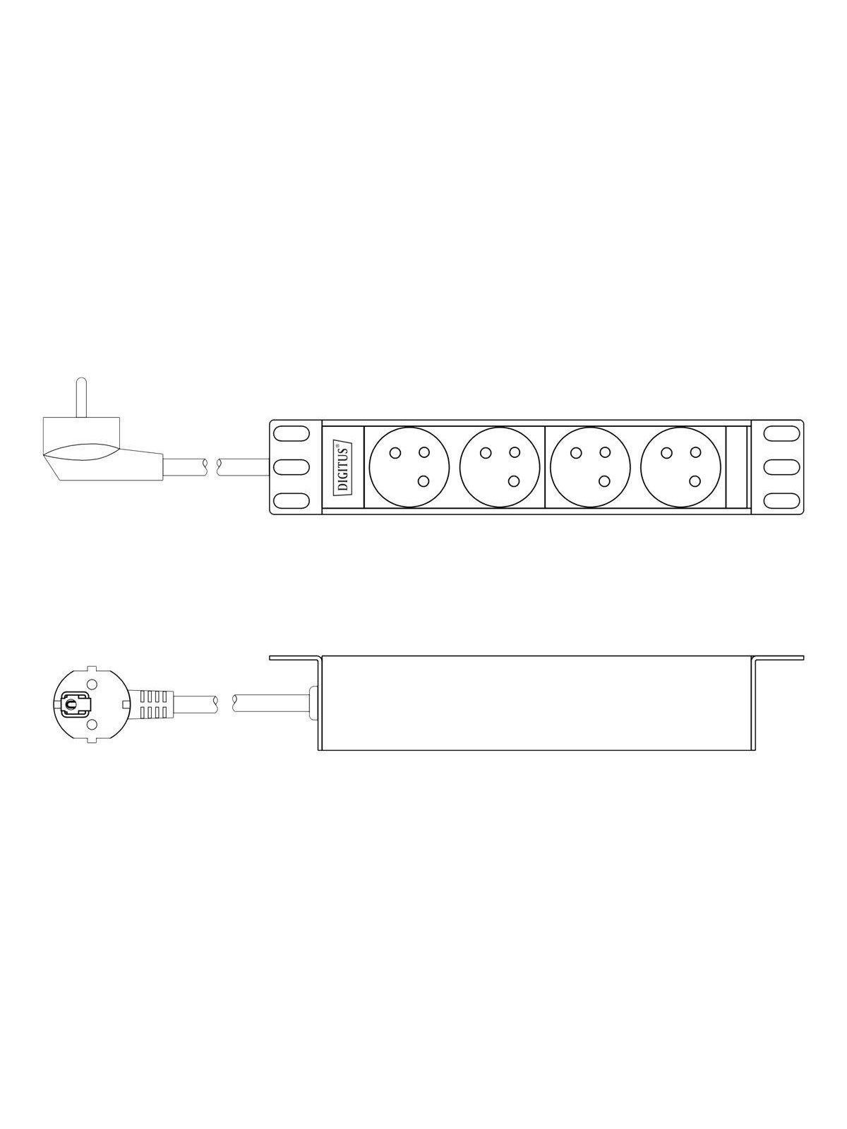 DIGITUS 4-Port - 1U - Aluminum PDU