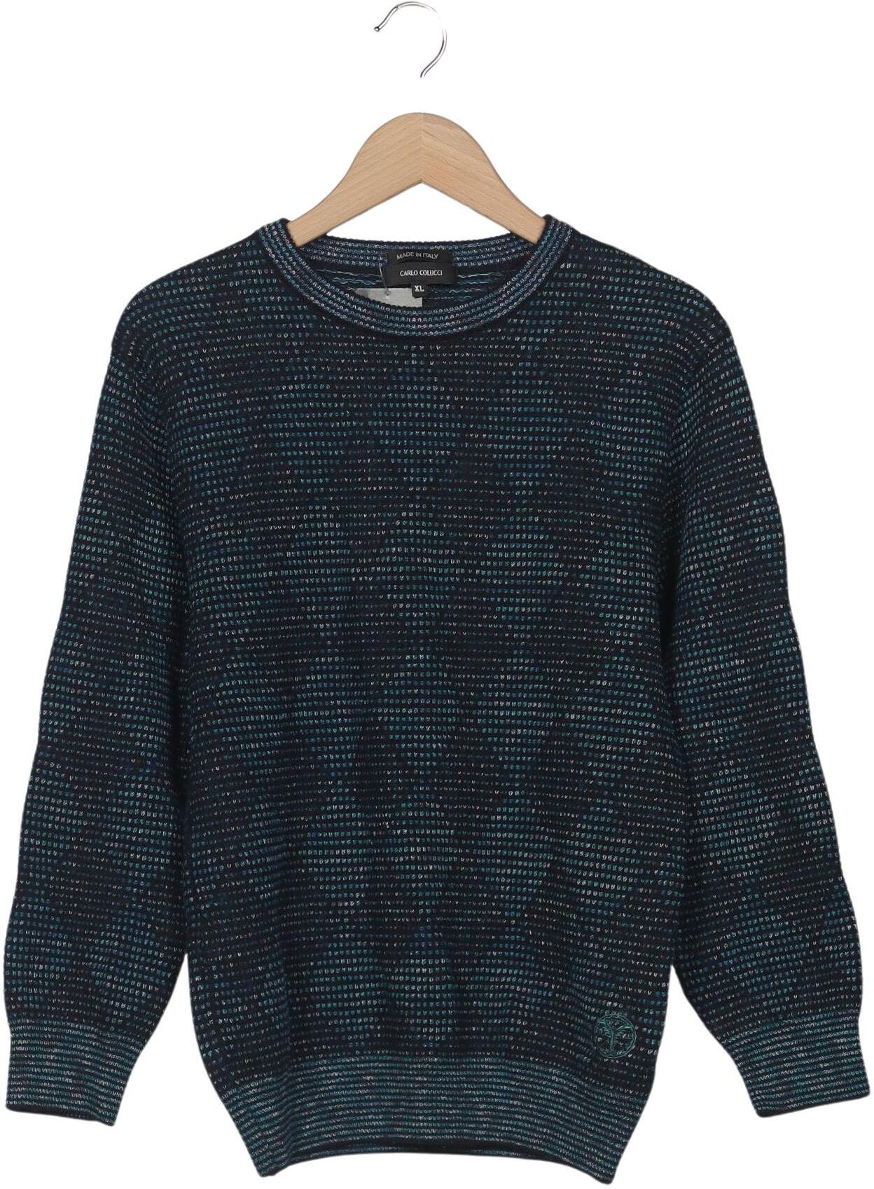 Carlo Colucci Herren Pullover, Marineblau, Gr. XL, Schurwolle / Synthetik - Second Hand